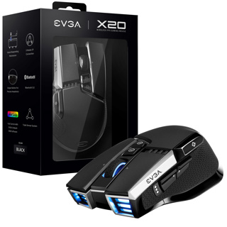 Mouse Evga X20 Gaming Inalambrico Negro Personalizable 16000 Ppp  Ergonomico 903 T1 20Bk Kr - EVGA