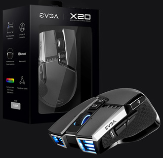 MOUSE EVGA GAMING X20 INALAMBRICO PERSONALIZABLE 16000 PPP 5 PERFILES 10 BOTONES 903 T1 20GR KR - EVGA
